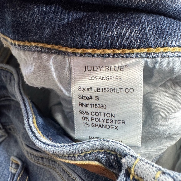 Judy Blue Jeans Womens Sz S Blue Denim Jean Shorts Super Distressed Stretch - Picture 4 of 6